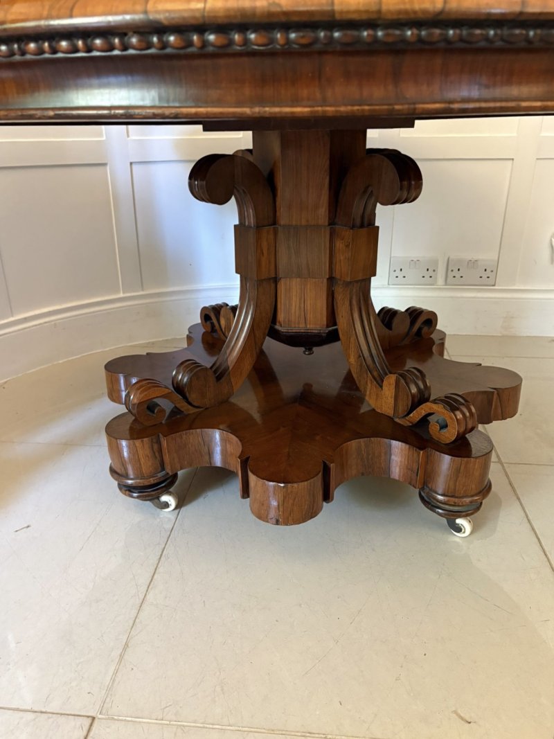 Outstanding Quality Antique Victorian Rosewood Circular Centre/Dining Table - Image 9